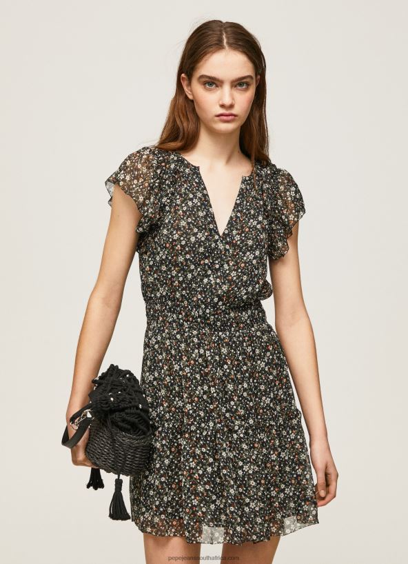 multi_floral_chiffon_dress_pepe_jeans_l20f2f171_women.jpg Multi Floral Chiffon Dress Pepe Jeans L20F2F171 Women - Image 1