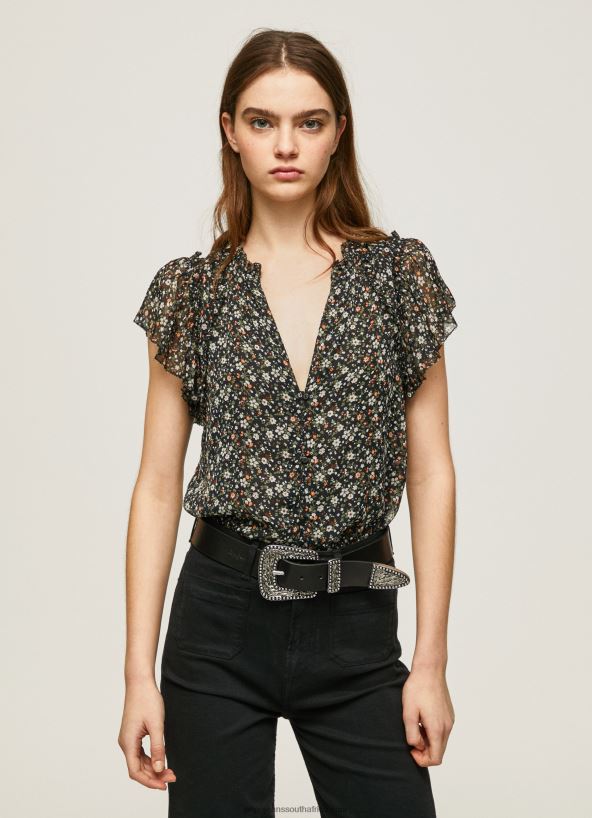 multi_floral_print_chiffon_blouse_pepe_jeans_l20f2f367_women.jpg Multi Floral Print Chiffon Blouse Pepe Jeans L20F2F367 Women - Image 1