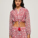 Multi Floral Print Cropped Fit Blouse Pepe Jeans L20F2F363 Women