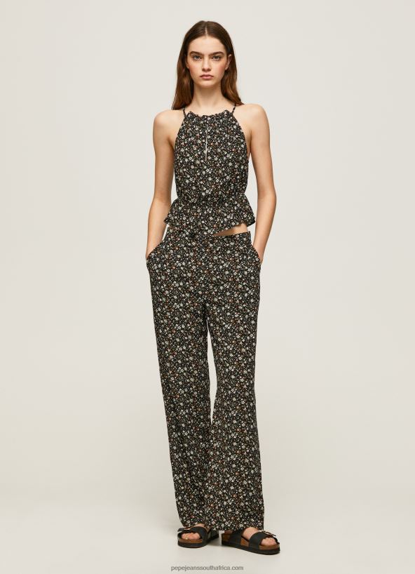 multi_floral_print_wide_trousers_pepe_jeans_l20f2f292_women.jpg Multi Floral Print Wide Trousers Pepe Jeans L20F2F292 Women - Image 1