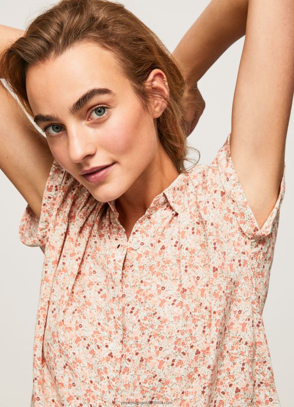 Multi Floral Short Sleeved Shirt Pepe Jeans L20F2F356 Women - Image 3