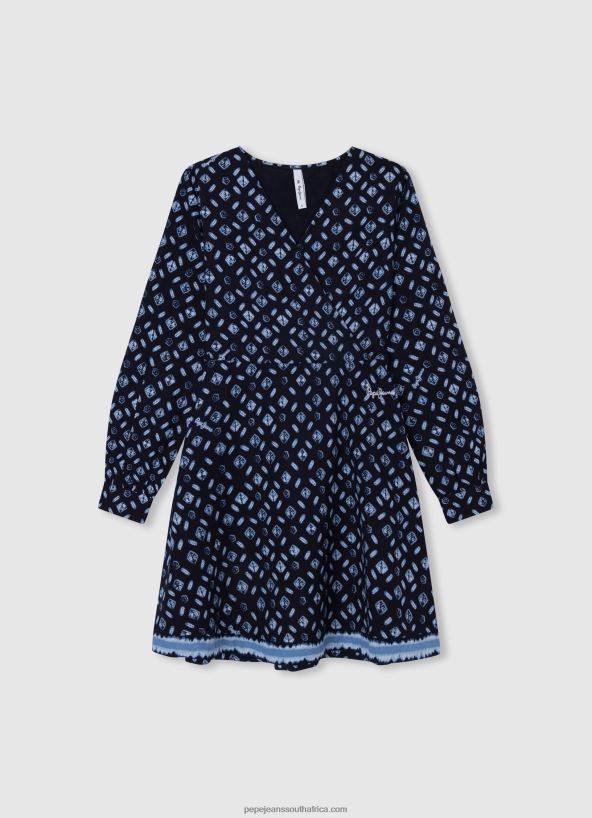 multi_geometric_print_short_dress_pepe_jeans_l20f2f1387_girl.jpg Multi Geometric Print Short Dress Pepe Jeans L20F2F1387 Girl - Image 1
