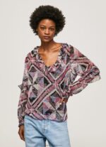Multi Paisley Print Blouse With Ruffles Pepe Jeans L20F2F376 Women - Image 2