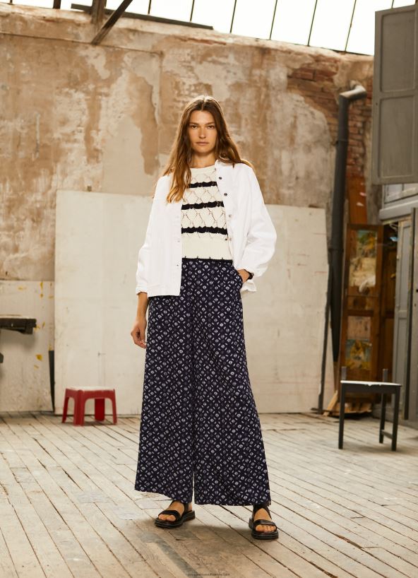 multi_printed_wide_trousers_pepe_jeans_l20f2f300_women.jpg Multi Printed Wide Trousers Pepe Jeans L20F2F300 Women - Image 1