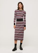 Multi Ribbed Midi Skirt Pepe Jeans L20F2F501 Women