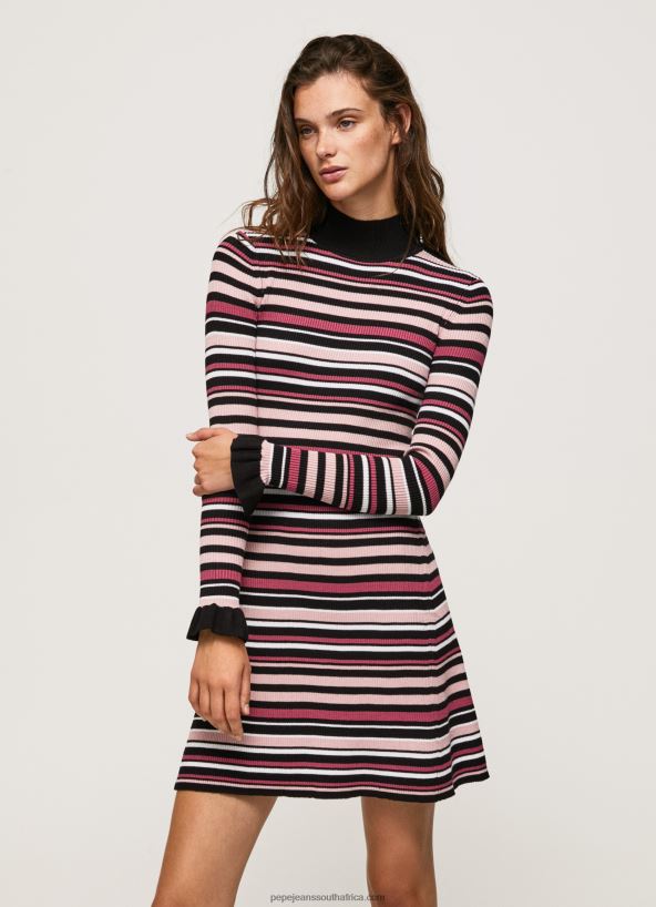 multi_short_striped_knit_dress_pepe_jeans_l20f2f174_women.jpg Multi Short Striped Knit Dress Pepe Jeans L20F2F174 Women - Image 1