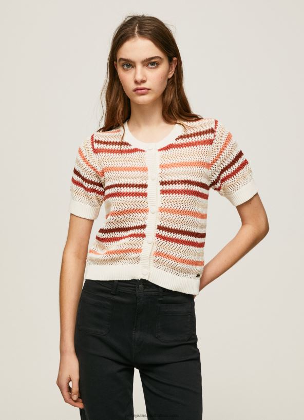 multi_striped_print_cotton_cardigan_pepe_jeans_l20f2f235_women.jpg Multi Striped Print Cotton Cardigan Pepe Jeans L20F2F235 Women - Image 1