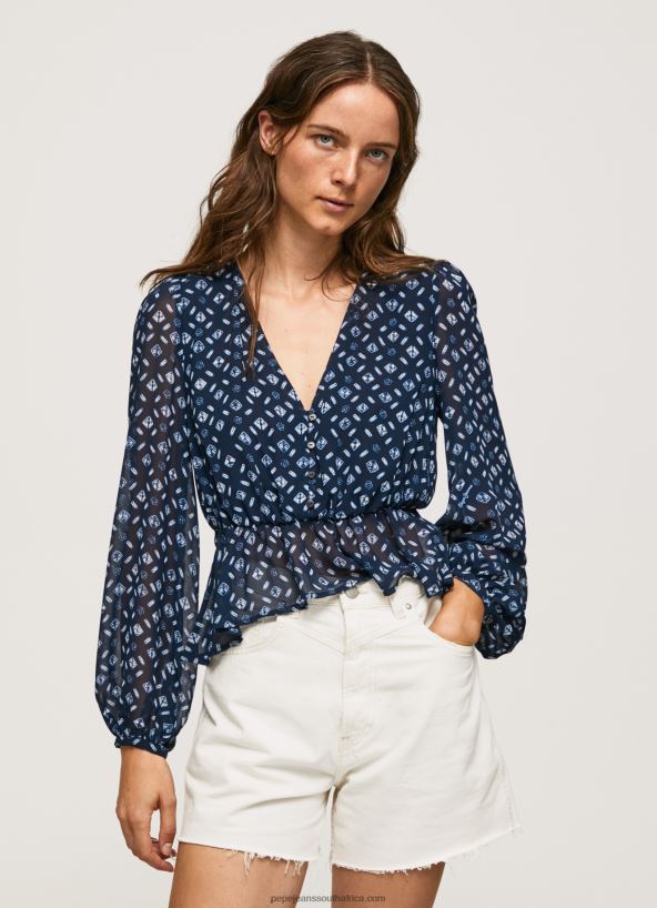 multi_v_neckline_cropped_fit_top_pepe_jeans_l20f2f358_women.jpg Multi V-Neckline Cropped Fit Top Pepe Jeans L20F2F358 Women - Image 1