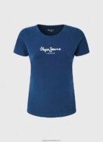Navy Basic Logo T-Shirt Pepe Jeans L20F2F470 Women - Image 5