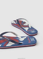 Navy Beach Flag Flip Flops Pepe Jeans L20F2F1558 Boy - Image 4