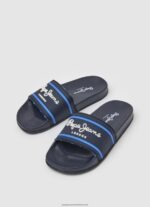Navy Slider Logo Beach Flip Flops Pepe Jeans L20F2F1552 Boy - Image 3