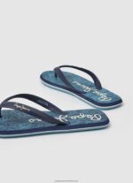 Navy Whale Rainforest Beach Flip Flops Pepe Jeans L20F2F1287 Men - Image 4