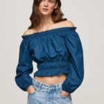 Ocean Cotton Poplin Cropped Fit Top Pepe Jeans L20F2F360 Women