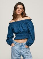 Ocean Cotton Poplin Cropped Fit Top Pepe Jeans L20F2F360 Women