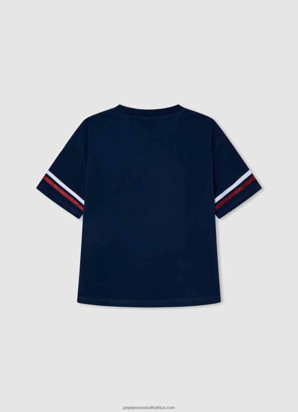 Ocean Logo Print Boxy Fit T-Shirt Pepe Jeans L20F2F1448 Girl - Image 2