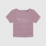Ocean Ribbed Striped Print T-Shirt Pepe Jeans L20F2F1466 Girl