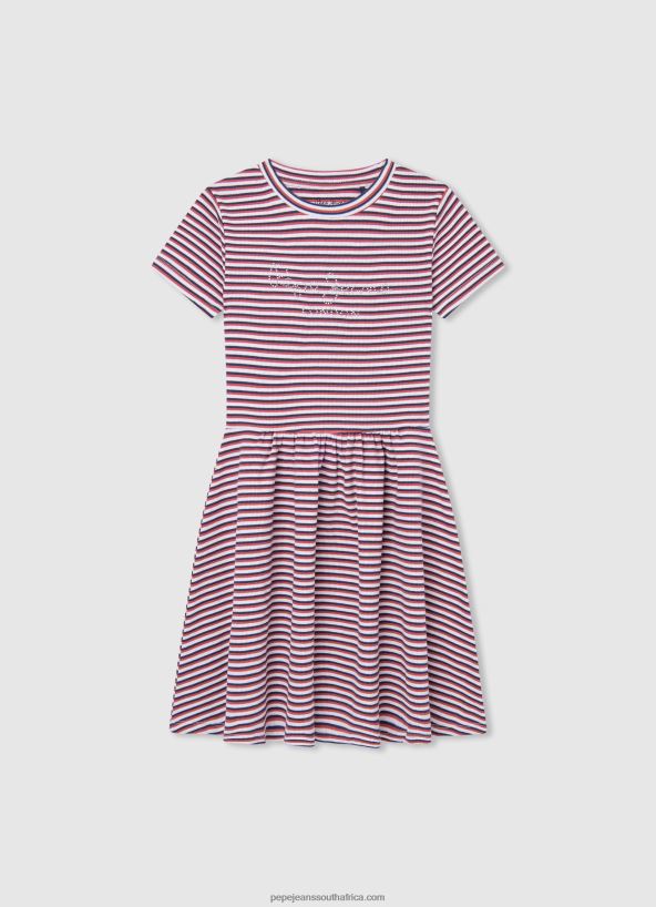 ocean_striped_print_dress_pepe_jeans_l20f2f1377_girl.jpg Ocean Striped Print Dress Pepe Jeans L20F2F1377 Girl - Image 1