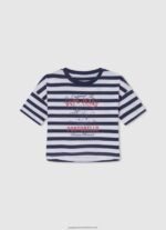 Ocean Striped Print T-Shirt Pepe Jeans L20F2F1467 Girl