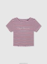 Ocean Striped Print T-Shirt Pepe Jeans L20F2F1467 Girl - Image 3