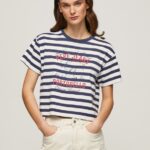Ocean Striped Print T-Shirt Pepe Jeans L20F2F450 Women