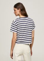 Ocean Striped Print T-Shirt Pepe Jeans L20F2F450 Women - Image 4