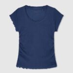 Ocean Wavy-Effect Ribbed Shirt Pepe Jeans L20F2F1443 Girl