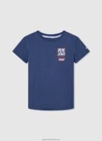 Off White Logo Print T-Shirt Pepe Jeans L20F2F1643 Boy - Image 4