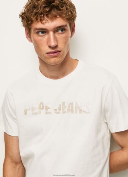Off White Logo Print T-Shirt Pepe Jeans L20F2F961 Men