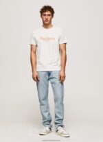 Off White Logo Print T-Shirt Pepe Jeans L20F2F992 Men - Image 2