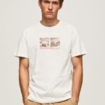 Off White Photo Print T-Shirt Pepe Jeans L20F2F988 Men