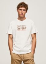 Off White Photo Print T-Shirt Pepe Jeans L20F2F988 Men