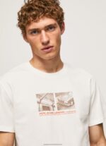 Off White Photo Print T-Shirt Pepe Jeans L20F2F988 Men - Image 3