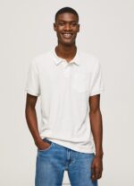 Off White Polo Shirt Cotton Linen Pepe Jeans L20F2F1089 Men - Image 3