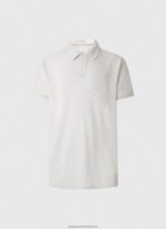 Off White Polo Shirt Cotton Linen Pepe Jeans L20F2F1089 Men - Image 5