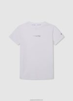 Off White Striped Print Cotton T-Shirt Pepe Jeans L20F2F1645 Boy - Image 4