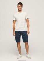 Off White Striped Print Polo Shirt Pepe Jeans L20F2F1092 Men - Image 2