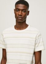 Off White Striped Print T-Shirt Pepe Jeans L20F2F994 Men - Image 3