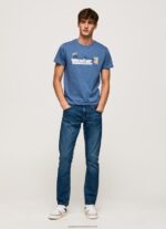 Ozzy Cotton T-Shirt With Brushes Logo Pepe Jeans L20F2F929 Men - Image 2