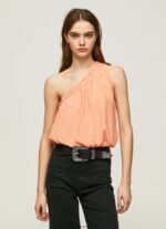 Peach Asymmetrical Neckline Top Pepe Jeans L20F2F355 Women