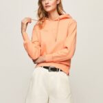 Peach Cotton Hoodie Pepe Jeans L20F2F282 Women