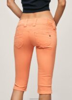 Peach Cropped Fit Denim Shorts Pepe Jeans L20F2F528 Women - Image 5