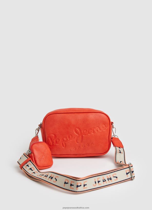 peach_embossed_logo_maxi_crossbody_bag_pepe_jeans_l20f2f715_women.jpg Peach Embossed Logo Maxi Crossbody Bag Pepe Jeans L20F2F715 Women - Image 1