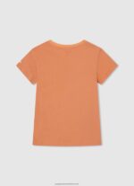 Peach Logo Print T-Shirt Pepe Jeans L20F2F1454 Girl - Image 2