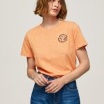 Peach Logo Print T-Shirt Pepe Jeans L20F2F394 Women