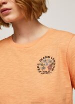 Peach Logo Print T-Shirt Pepe Jeans L20F2F394 Women - Image 3
