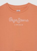 Peach Logo Printed Cotton Jumper Pepe Jeans L20F2F1405 Girl - Image 3