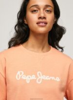 Peach Logo Printed Jumper Pepe Jeans L20F2F274 Women - Image 3