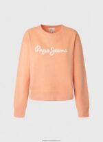 Peach Logo Printed Jumper Pepe Jeans L20F2F274 Women - Image 5