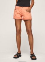 Peach Regular Fit Cotton Shorts Pepe Jeans L20F2F526 Women - Image 2