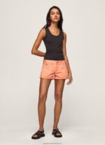 Peach Regular Fit Cotton Shorts Pepe Jeans L20F2F526 Women